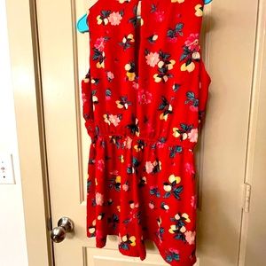 Floral Red Romper